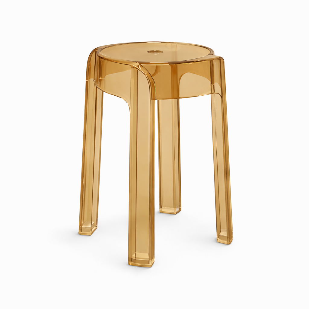 Tabouret transparent en acrylique rond – siège moderne pour intérieur