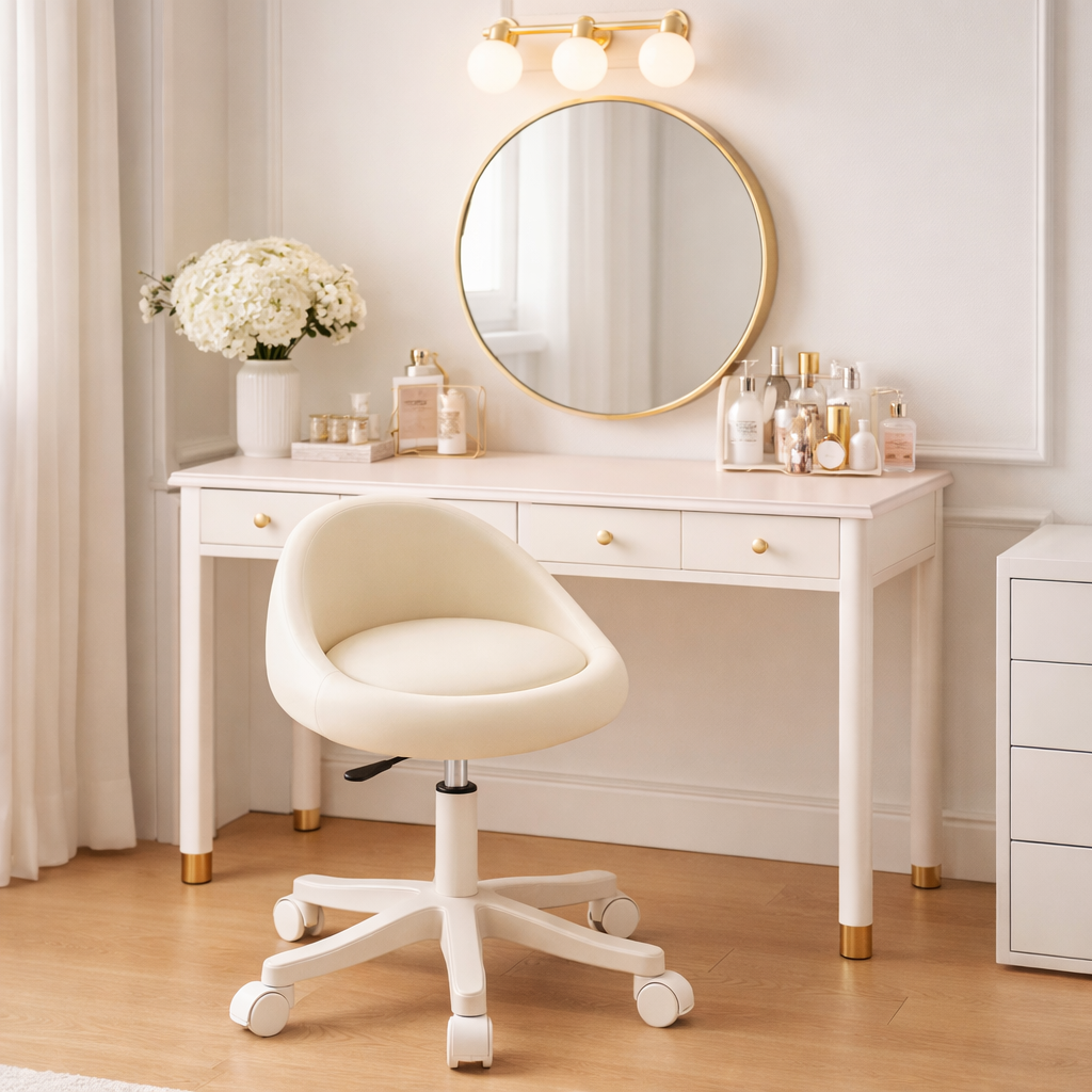 Chaise de maquillage avec dossier – tabouret coiffeuse confortable