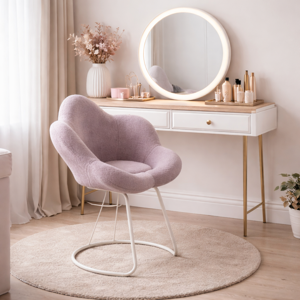 Chaise coiffeuse avec dossier – siège maquillage confortable