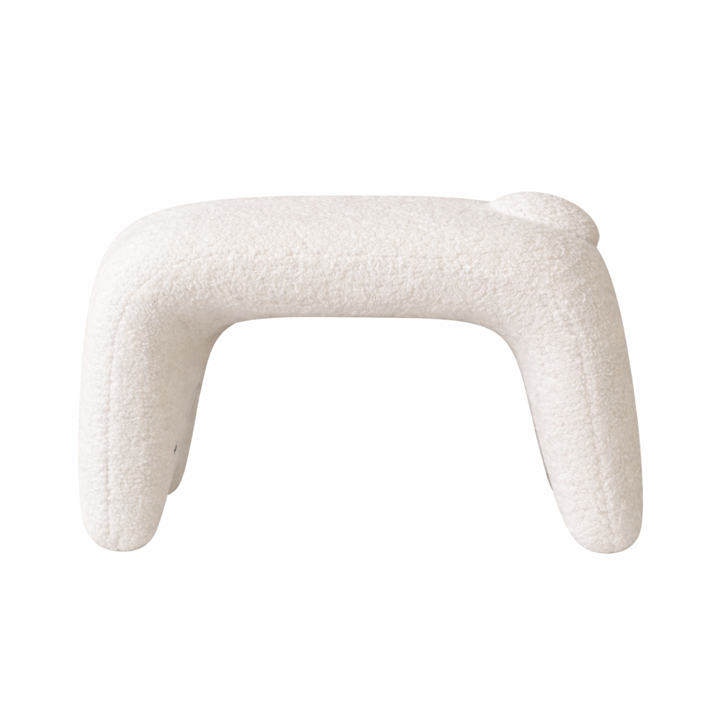 Tabouret en tissu peluche avec dossier – chaise d’appoint style coréen moderne