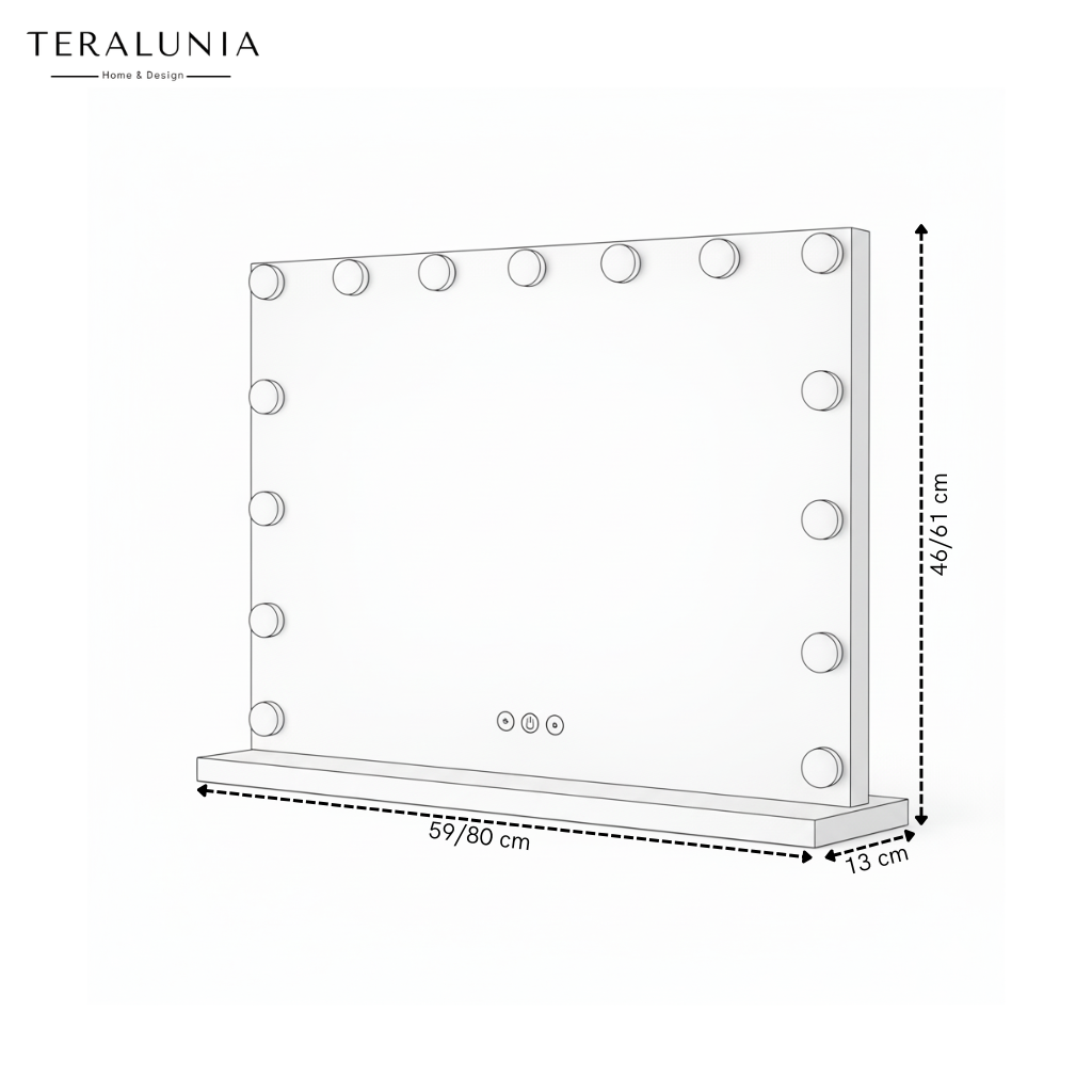 Miroir de maquillage 17 ampoules